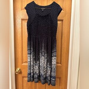 Perceptions Navy and White Midi Dress